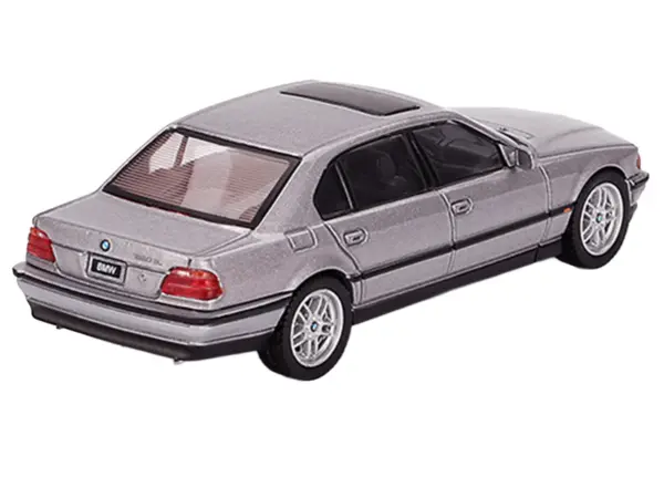 BMW 750IL Aspen Silver Metallic with Sun Roof Limited Edition 1/64 Diecast Model Car by Mini GT #3