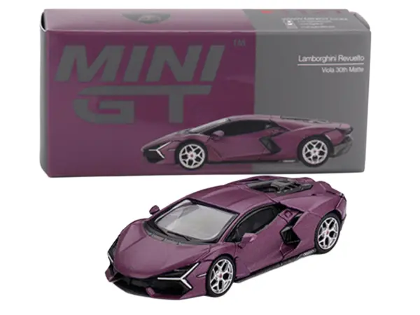Lamborghini Revuelto Viola 30th Matt Purple Metallic Limited Edition 1/64 Diecast Model Car by Mini GT #4