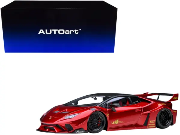 Lamborghini Huracan GT "LB-Silhouette Works" Hyper Red Metallic with Black Top 1/18 Model Car by Autoart #1