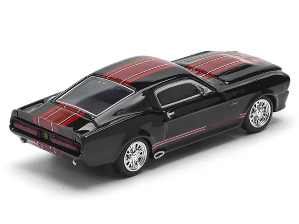 Shelby Mustang GT500 Dark Chrome with Red Stripes 1/64 Diecast Model Car by Pop Race #4