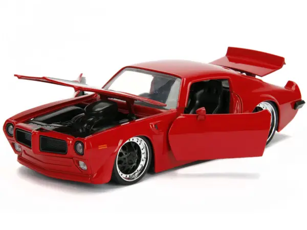 1972 Pontiac Firebird Red with Black Hood Stripe "Bigtime Muscle" Series 1/24 Diecast Model Car by Jada #2