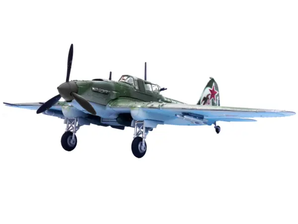 Ilyushin IL-2M3 Sturmovik Aircraft Green Camouflage "Double Hero of the Soviet Union Ivan Pavlov" Soviet Air Force 1/72 Diecast Model Airplane by Legion #3