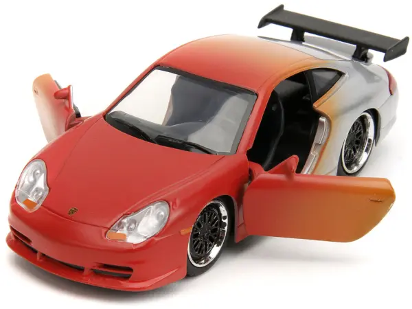 Porsche 911 GT3 RS Matt Orange and Silver Metallic "Pink Slips" Series 1/32 Diecast Model Car by Jada #2
