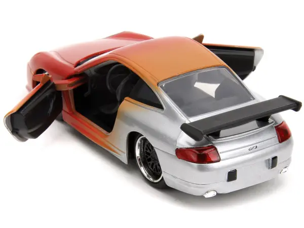 Porsche 911 GT3 RS Matt Orange and Silver Metallic "Pink Slips" Series 1/32 Diecast Model Car by Jada #4