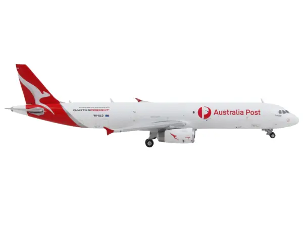 Airbus A321P2F Commercial Aircraft "Qantas Freight - Australia Post" White with Red Tail 1/400 Diecast Model Airplane by GeminiJets #2