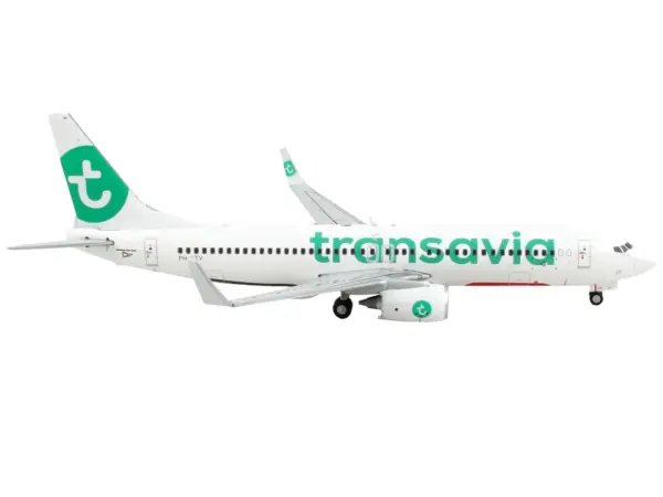 Boeing 737-800 Commercial Aircraft "Transavia Airlines" White with Green Tail 1/400 Diecast Model Airplane by GeminiJets #2