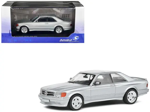 1990 Mercedes-Benz 560 SEC AMG WideBody Silver Metallic 1/43 Diecast Model Car by Solido #1