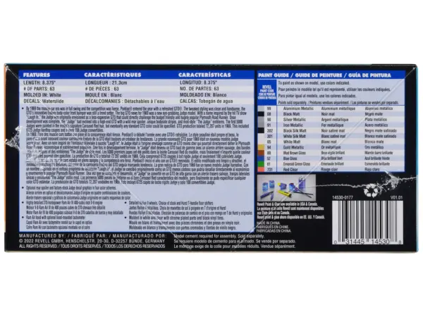 Level 4 Model Kit 1969 Pontiac GTO 2-in-1 Kit 1/24 Scale Model by Revell #4