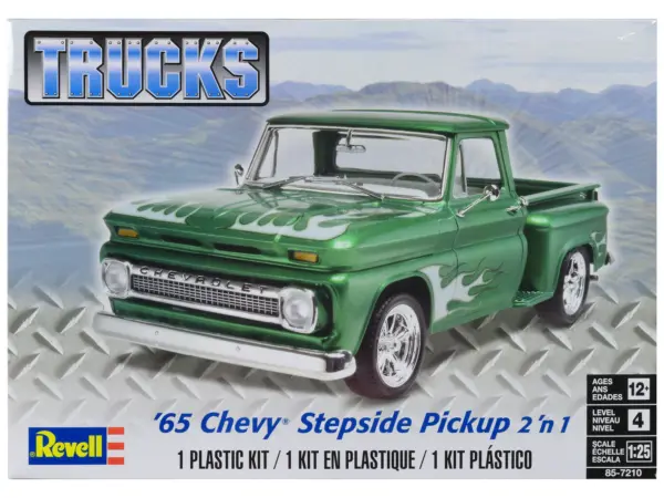 Level 4 Model Kit 1965 Chevrolet Stepside Pickup Truck 2-in-1 Kit 1/25 Scale Model by Revell #1