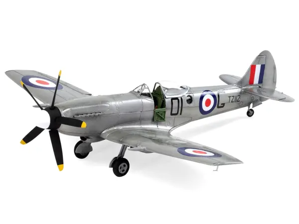Level 2 Model Kit Supermarine Spitfire FR Mk.XIV Fighter Aircraft with 2 Scheme Options 1/48 Plastic Model Kit by Airfix #5