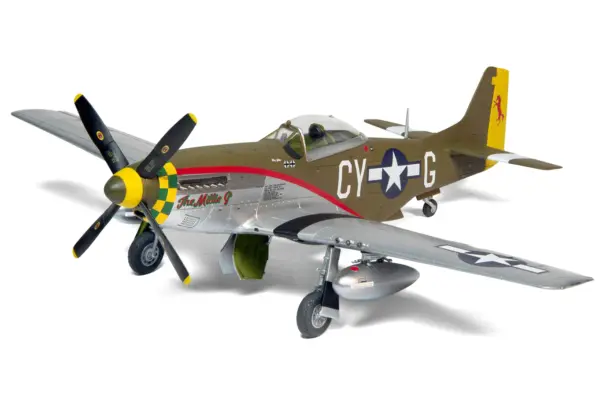 Level 2 Model Kit North American P-51D Mustang Fighter Aircraft with 2 Scheme Options 1/48 Plastic Model Kit by Airfix #2