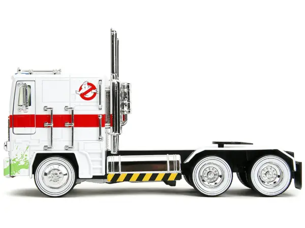 G1 Autobot Optimus Prime Truck White with Robot on Chassis from "Transformers" TV Series - "Ghostbusters" (1984) Movie Crossover "Hollywood Rides" Series 1/24 Diecast Model by Jada #4