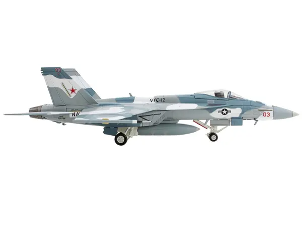 Boeing F/A-18E Super Hornet Fighter Aircraft "Cloud Scheme VFC-12 Fighting Omars" (2023) United States Navy "Air Power Series" 1/72 Diecast Model by Hobby Master #2