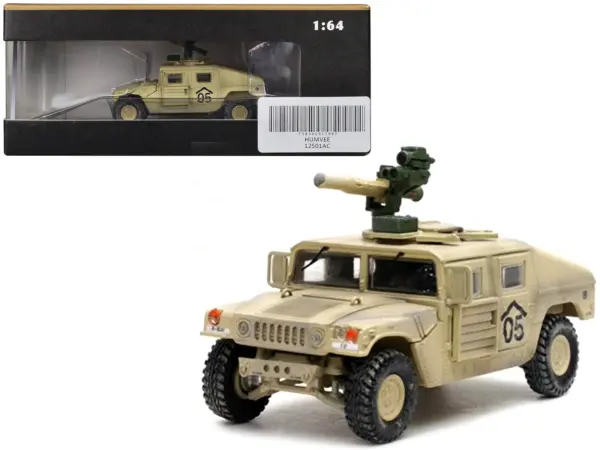 M1046 HUMVEE Tow Missile Carrier Desert Camouflage "E Troop 9th Regiment 2nd Brigade Combat Team 3rd Infantry Division (Mechanized) Iraq" (2003) "Military Miniature" Series 1/64 Diecast Model by Panzerkampf #1