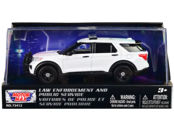 2022 Ford Police Interceptor Utility Plain White "Law Enforcement and Public Service" Series 1/43 Diecast Model Car by Motormax #1
