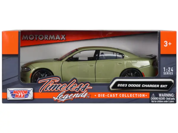 2023 Dodge Charger SXT Green Metallic "Timeless Legends" Series 1/24 Diecast Model Car by Motormax #1
