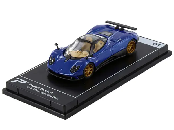 Pagani Zonda F Argentina Blue Metallic "Hypercar League Collection" 1/64 Diecast Model Car by PosterCars #2