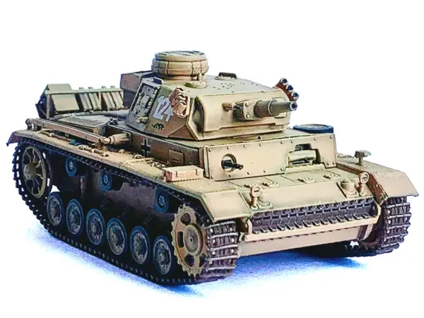 Germany Pz.Kpfw.III Ausf.N DAK Tank #124 "s.Pz.Abt.501 Tunisia Tiger Insignia" (1942/43) "NEO Dragon Armor" Series 1/72 Plastic Model by Dragon Models #3