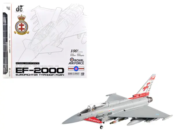 Eurofighter Typhoon FGR4 EF-2000 Aircraft "No.41(R) Squadron 100th Anniversary" (2016) British Royal Air Force 1/72 Diecast Model by JC Wings #1