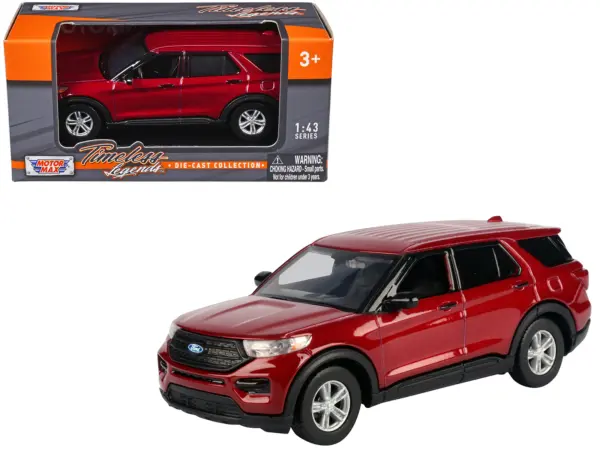 2023 Ford Explorer Red Metallic "Timeless Legends" Series 1/43 Diecast Model Car by Motormax #1