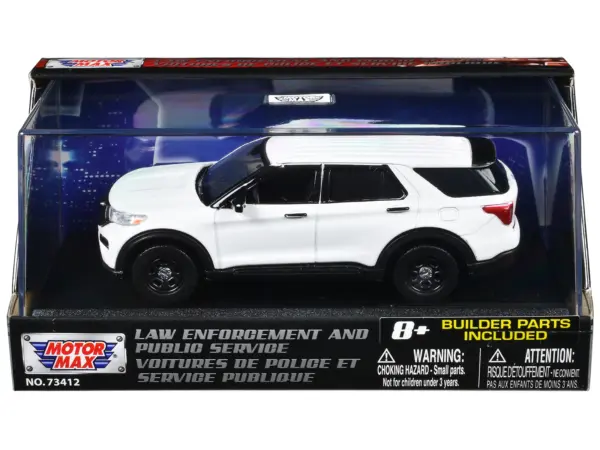 2022 Ford Police Interceptor Utility White Unmarked "Custom Builder's Kit" "Law Enforcement and Public Service" Series 1/43 Diecast Model Car by Motormax #1