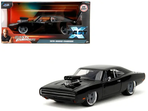 1970 Dodge Charger R/T Black "Fast X" (2023) Movie "Fast & Furious" Series 1/24 Diecast Model Car by Jada #1