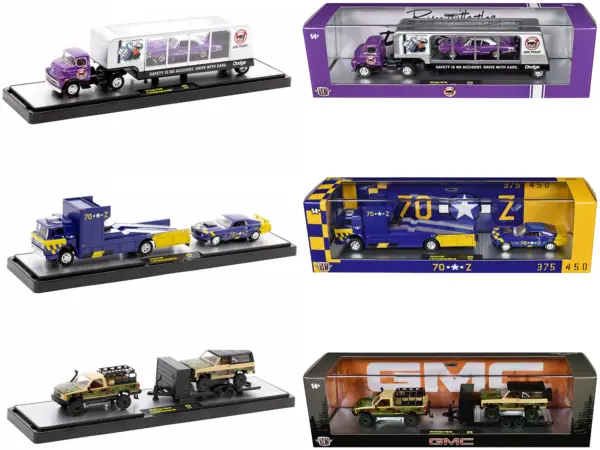 Auto Haulers Set of 3 Trucks Release 75 Limited Edition to 8000 pieces Worldwide 1/64 Diecast Models by M2 Machines #1