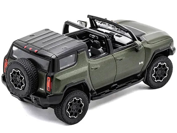 2023 GMC Hummer EV SUV Green Metallic with Black Top 1/64 Diecast Model Car by GCD #2