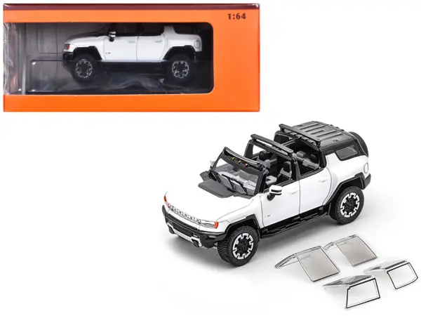 2023 GMC Hummer EV SUV White with Black Top 1/64 Diecast Model Car by GCD #1