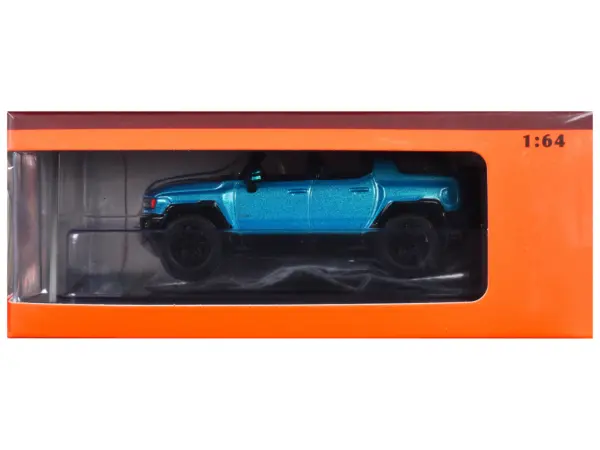 2023 GMC Hummer EV SUV Blue Metallic with Black Top 1/64 Diecast Model Car by GCD #1