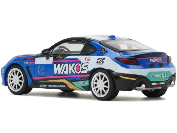 Toyota GR86 "Wako's" Blue with Graphics 1/64 Diecast Model Car by Pop Race #3