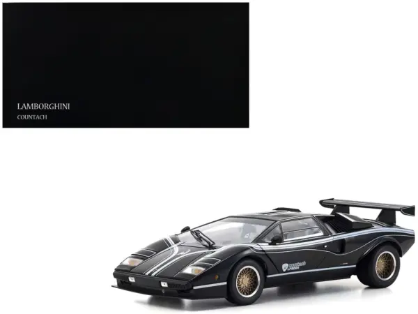 Lamborghini Countach LP 500R Black with White Interior 1/18 Diecast Model Car by Kyosho #1