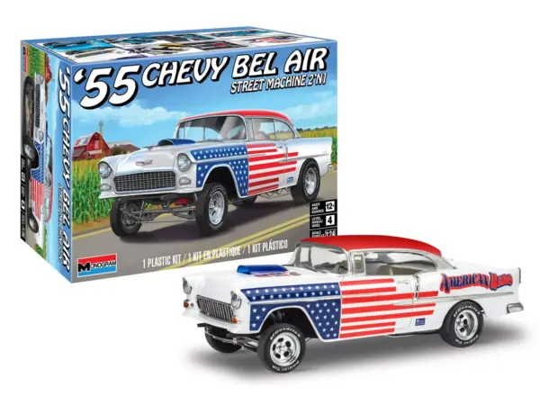 Level 4 Model Kit 1955 Chevrolet Bel Air Street Machine 2-in-1 Kit 1/24 Scale Model by Revell #4