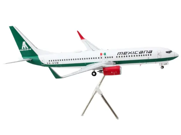 Boeing 737-800 Commercial Aircraft "Mexicana" (XA-ASM) White with Green Stripes "Gemini 200" Series 1/200 Diecast Model Airplane by GeminiJets #3