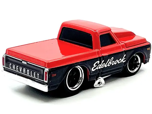 1972 Chevrolet C-10 Pickup Truck Red and Black "Edelbrock" 1/64 Diecast Model Car by Muscle Machines #2