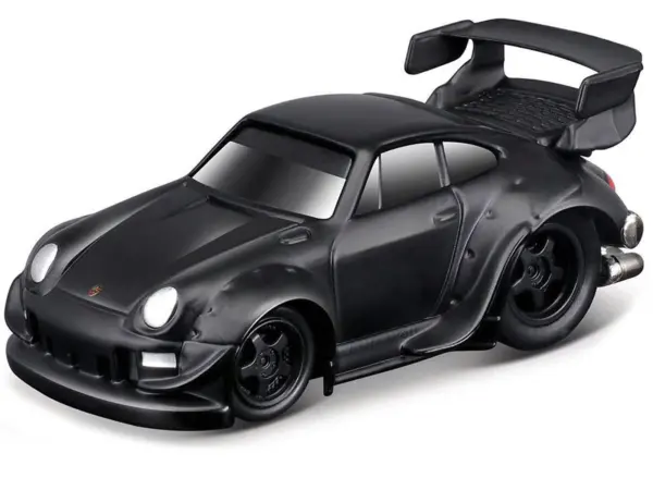 RWB 993 911 Matt Black 1/64 Diecast Model Car by Muscle Machines #2