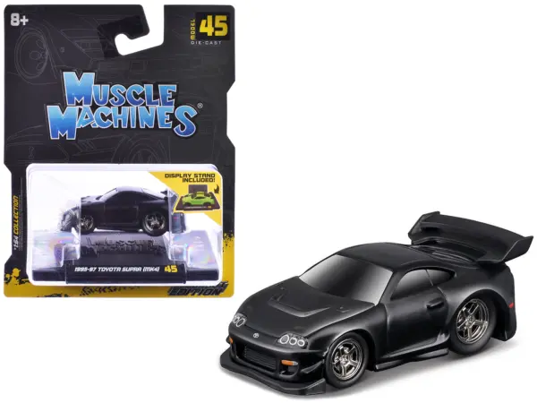 1995-97 Toyota Supra (MK4) Matt Black 1/64 Diecast Model Car by Muscle Machines #1