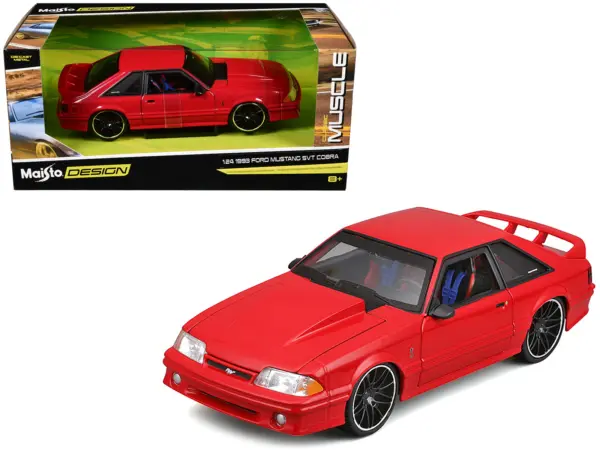 1993 Ford Mustang SVT Cobra Red "Classic Muscle" "Maisto Design" Series 1/24 Diecast Model Car by Maisto #1