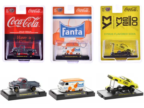 "Sodas" Set of 3 pieces Release 44 Limited Edition to 8250 pieces Worldwide 1/64 Diecast Model Cars by M2 Machines #1