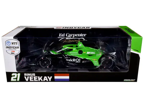 Dallara IndyCar #21 Rinus VeeKay "Risk On International" Ed Carpenter Racing "NTT IndyCar Series" (2024) 1/18 Diecast Model Car by Greenlight #3