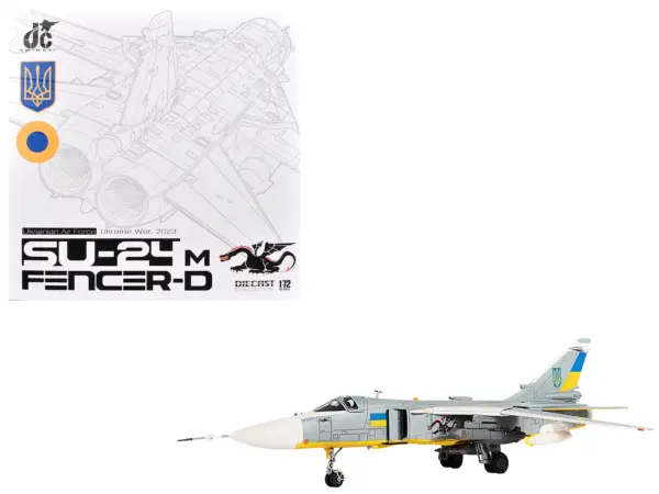 Sukhoi Su-24M Fencer-D Bomber Aircraft "Ukraine War" (2023) Ukrainian Air Force 1/72 Diecast Model by JC Wings #1