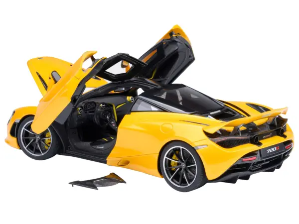 McLaren 720S Volcano Yellow with Black Top and Carbon Accents 1/18 Model Car by Autoart #2