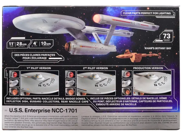 Skill 2 Model Kit U.S.S. Enterprise NCC-1701 Spaceship "Star Trek" (1966) TV Series 1/1000 Scale Model by Polar Lights #4