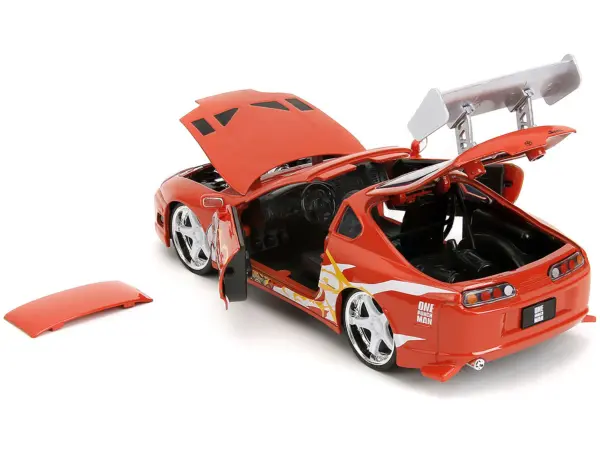 1995 Toyota Supra Red with Graphics and Saitama Diecast Figure "One Punch Man" (2015-2019) TV Series 1/24 Diecast Model by Jada #3