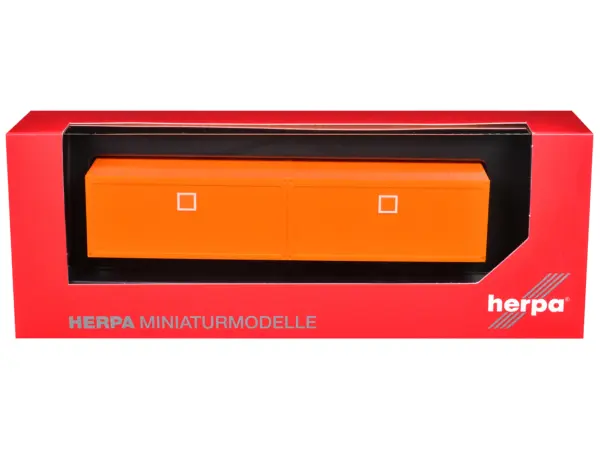 Mobile Offices Orange Set of 2 pieces 1/87 (HO) Plastic Model by Herpa #3