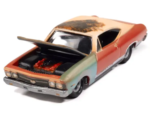 1968 Chevrolet Chevelle SS 396 Matador Red (Weathered) "Project in Progress" Series 1/64 Diecast Model Car by Johnny Lightning #3