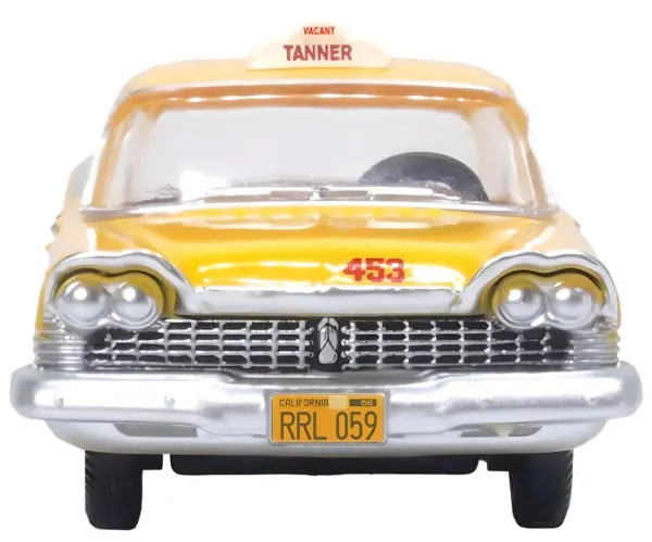 1959 Plymouth Belvedere Taxi Yellow "Tanner Yellow Cab Co." 1/87 (HO) Scale Diecast Model Car by Oxford Diecast #4