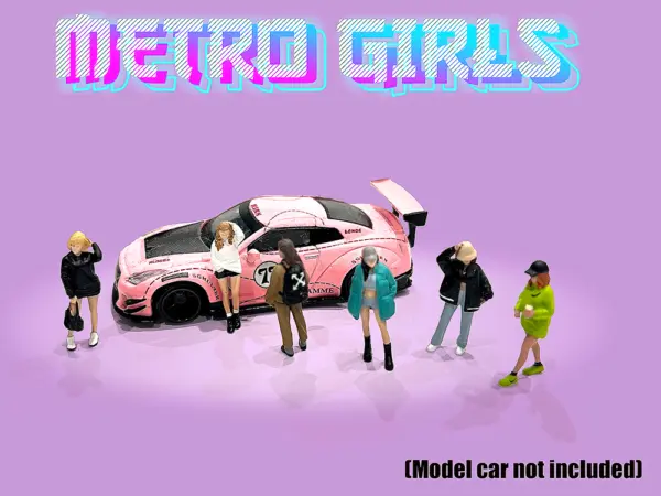 "Metro Girls" 6 piece Diecast Figure Set (6 Figures) Limited Edition to 2400 pieces Worldwide for 1/64 Scale Models by American Diorama #3