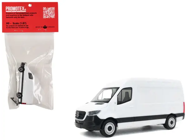 2018 Mercedes-Benz Sprinter Van White 1/87 (HO) Plastic Model Car by Promotex #1