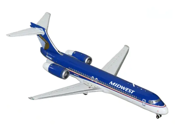 Boeing 717-200 Commercial Aircraft "Midwest Airlines" (N920ME) Blue and White 1/400 Diecast Model Airplane by GeminiJets #2